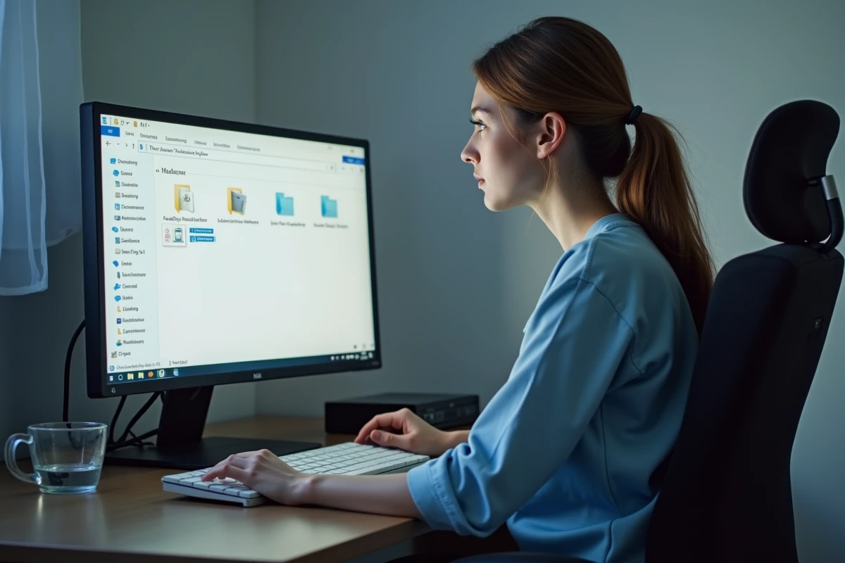 Femme accédant au dossier Mods dans Documents Electronic Arts The Sims 4 via l'explorateur Windows