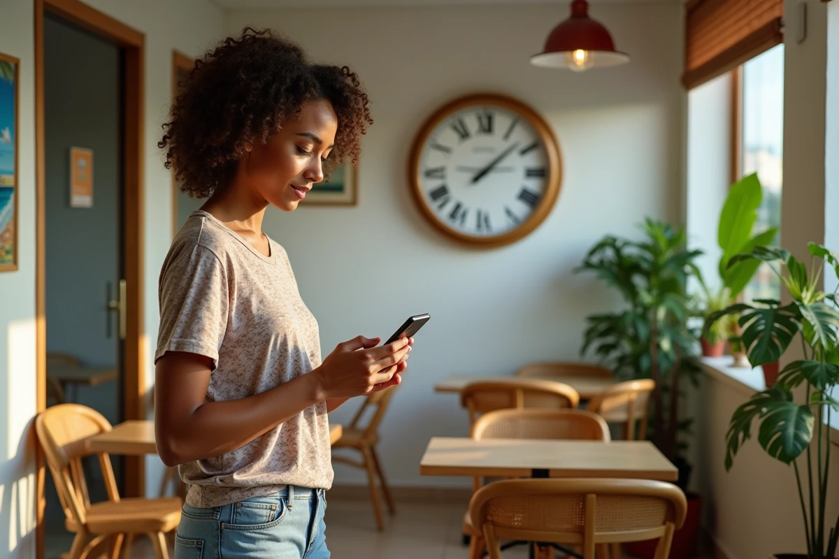 Jeune femme vérifiant l