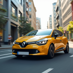 Renault Clio Phase 2 en mouvement en ville en journée