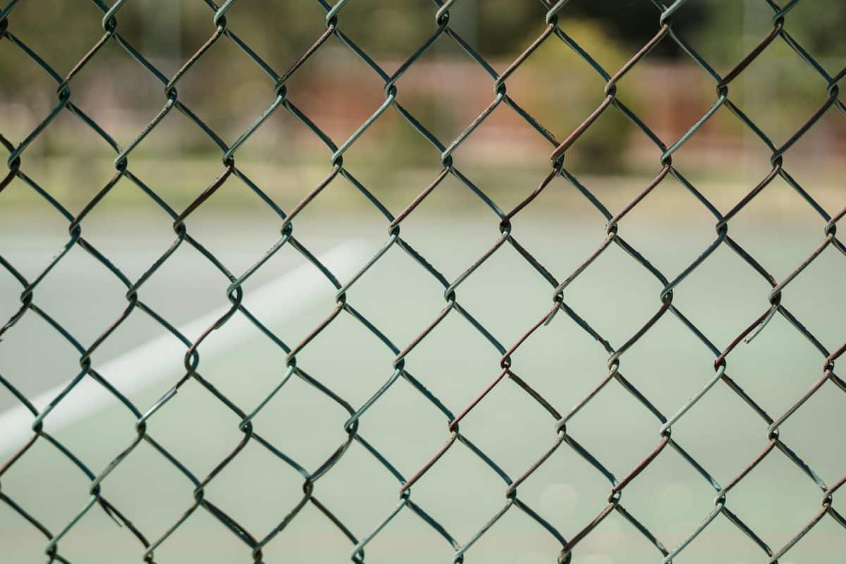 grey metal chain link fence